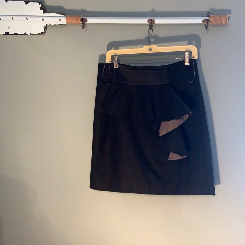 NWT MM Couture Black/Grey Ruffle front skirt